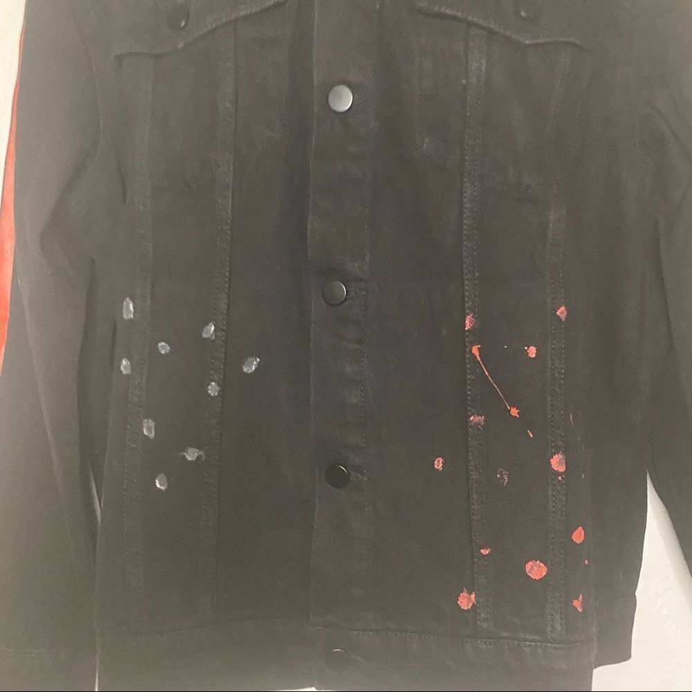 Black & Red Fashion Nova Men denim jacket Size XL - Picture 4 of 8